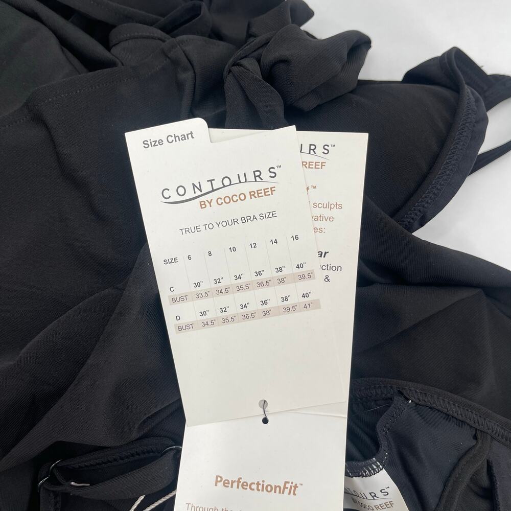 CONTOURS BY COCO REEF Swimsuit Size 10/34D Shapemaker Black NWT Swim Shorts - Picture 11 of 16